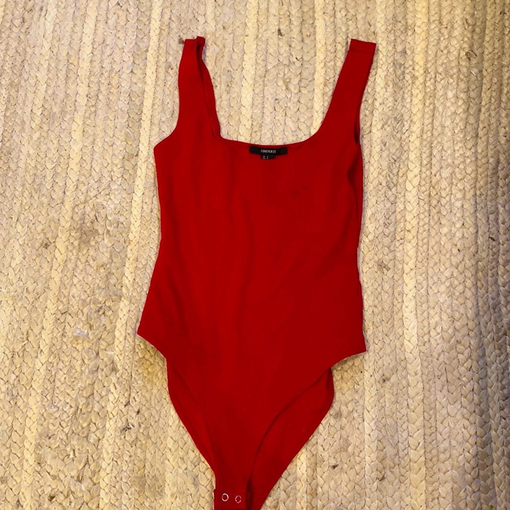 snap red tank bodysuit